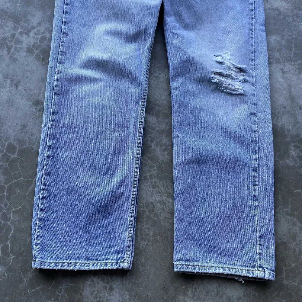 Vintage 90's Levi's 505 Light Wash Denim Jeans Distressed Faded 36x30